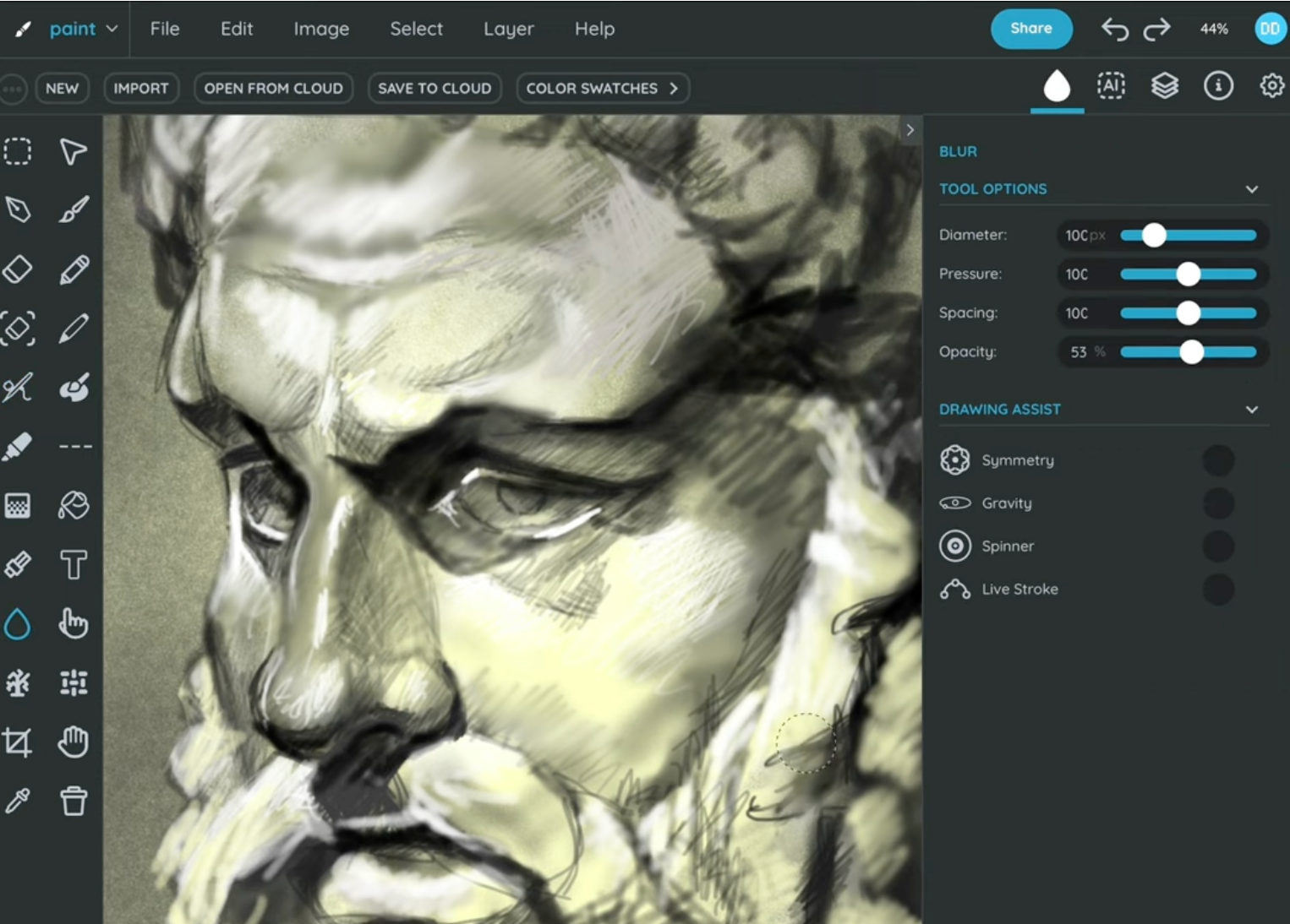 Drawing Plaster Sculpture with Sumo paint app