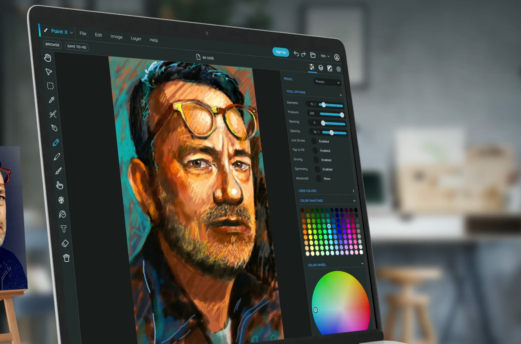 Tom Hanks Digital Portrait Painting with Sumo paint app