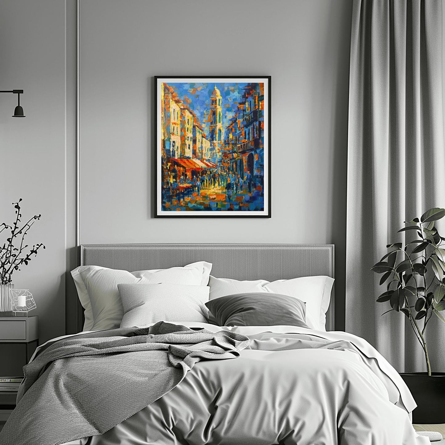 Alicante – Reproduction of an expressionist landscape painted on canvas with acrylics - Digital Download