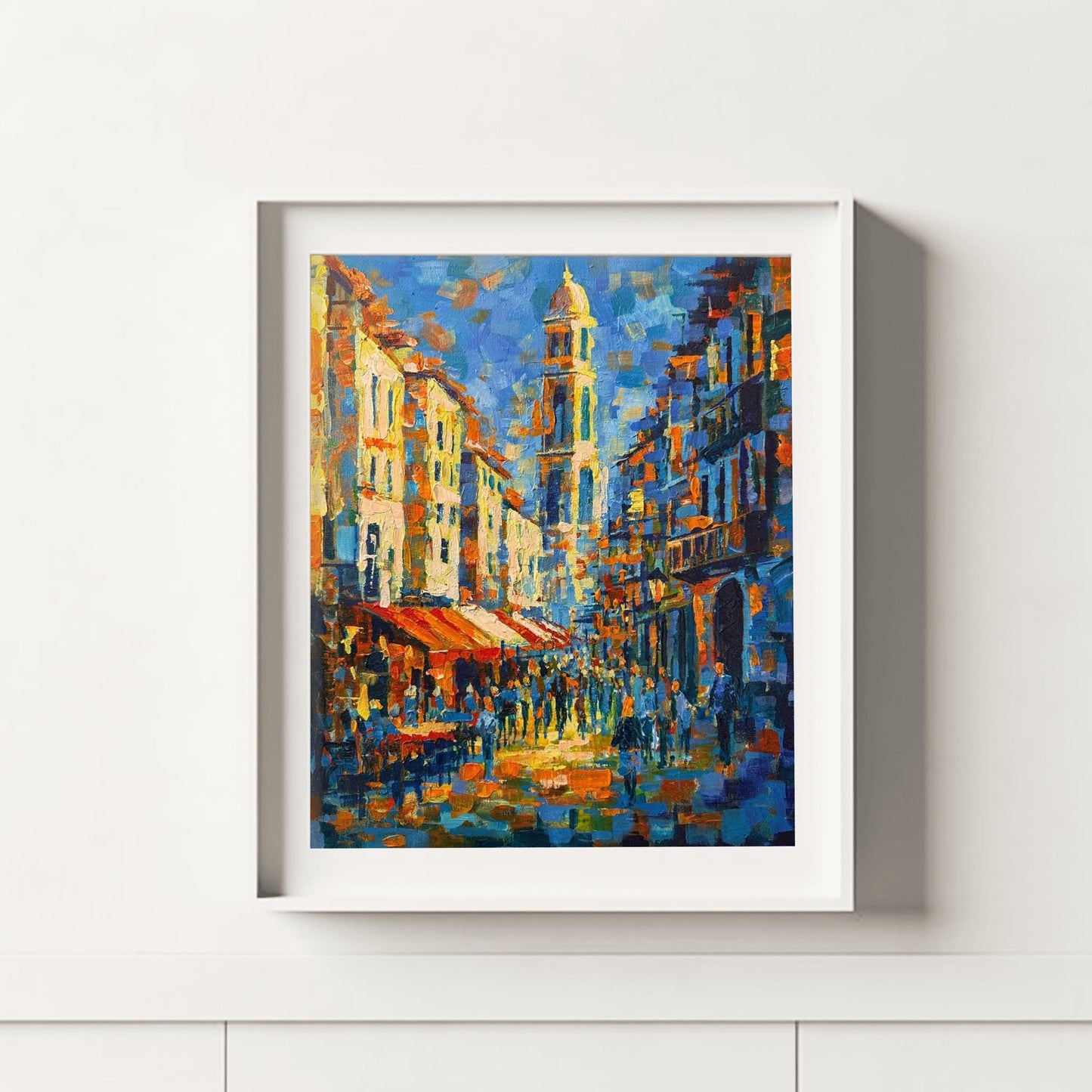 Alicante – Reproduction of an expressionist landscape painted on canvas with acrylics - Digital Download