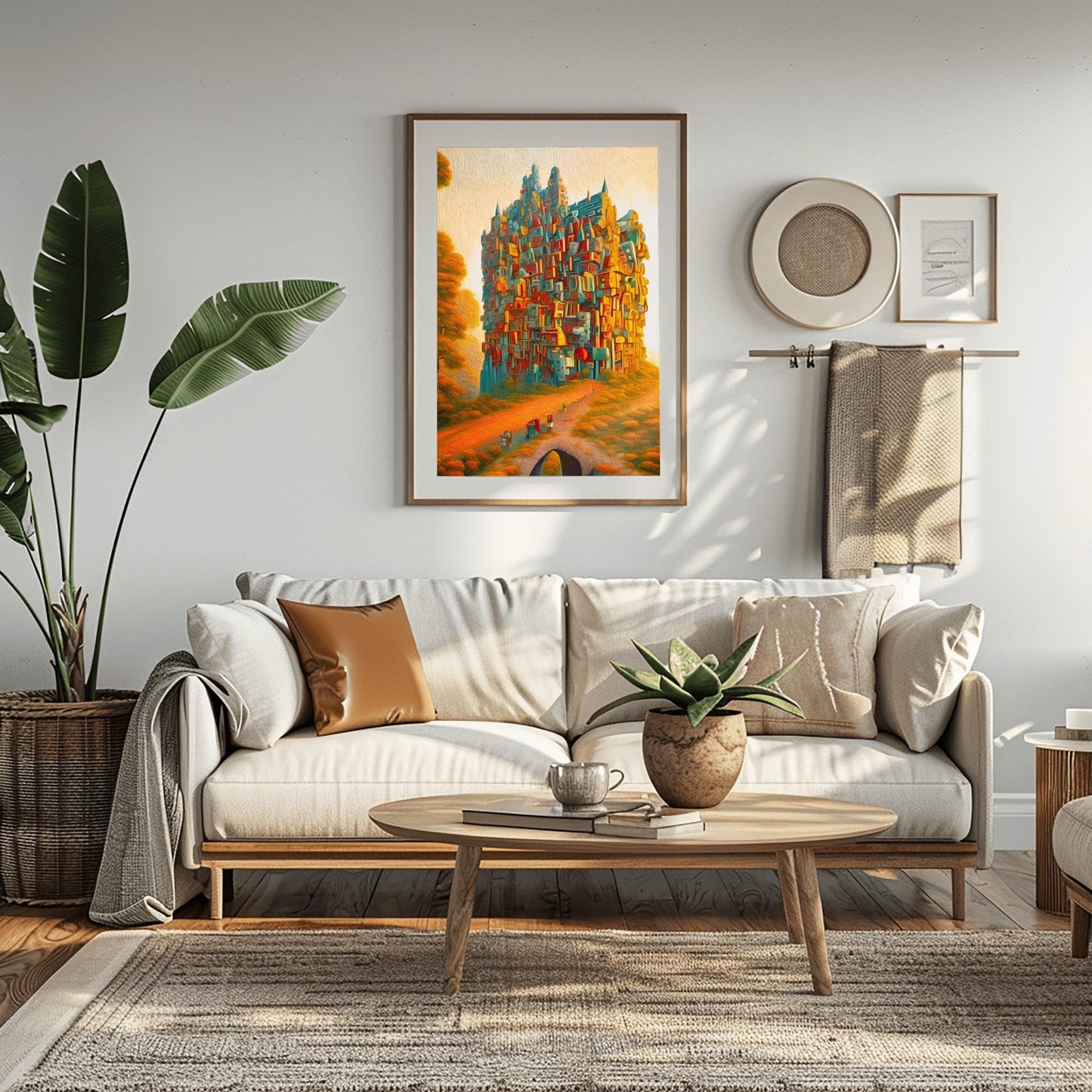 Surreal Wall Art Print Colorful Fantasy Castle Nature Printable Steampunk Poster Abstract Digital Download Decor