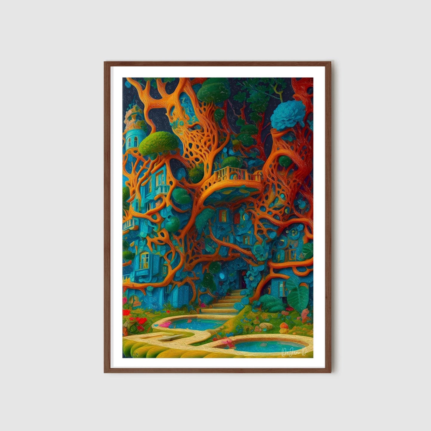 In Harmony with nature - Surreal Wall Art Print Colorful Fantasy Nature Printable Poster Abstract Digital Download Decor