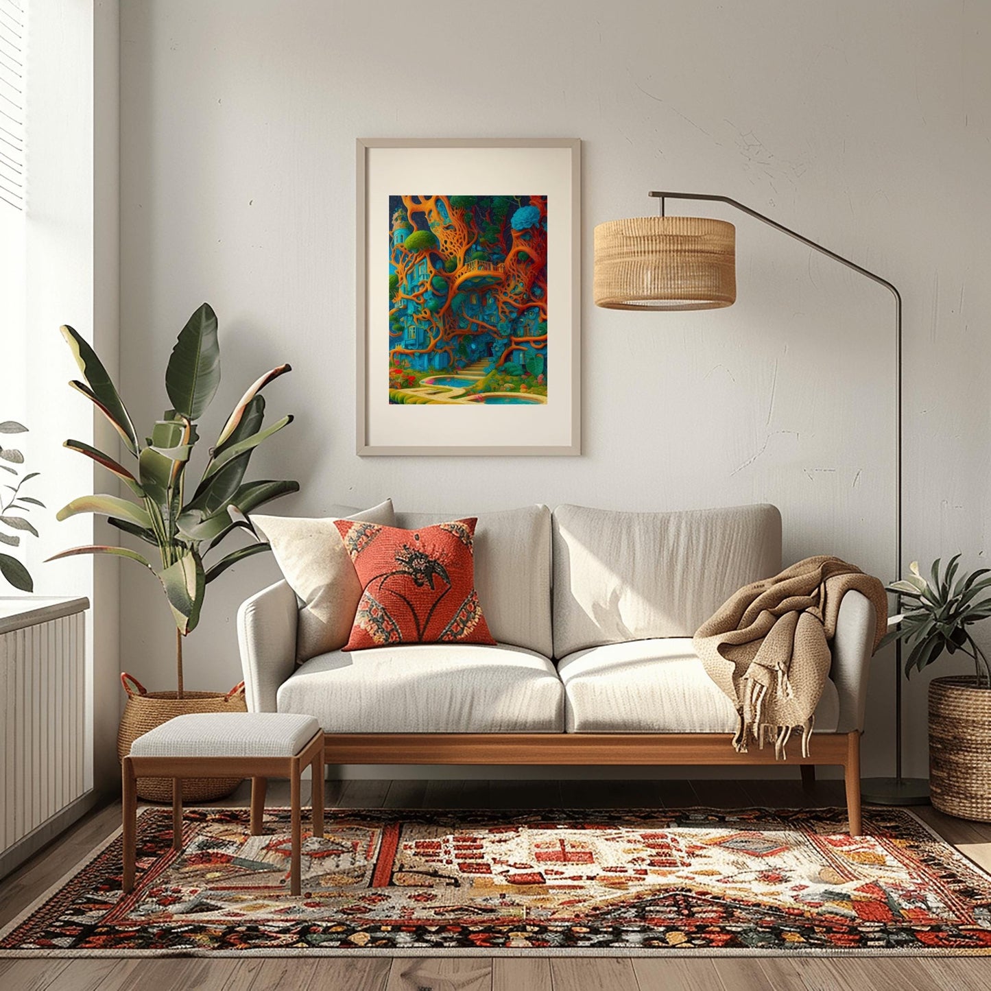 In Harmony with nature - Surreal Wall Art Print Colorful Fantasy Nature Printable Poster Abstract Digital Download Decor