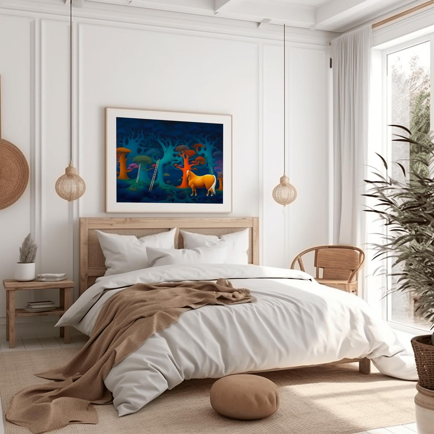 Surreal Art Forest Digital Wall Art Download, Printable Nature Poster, Minimalist Home Decor