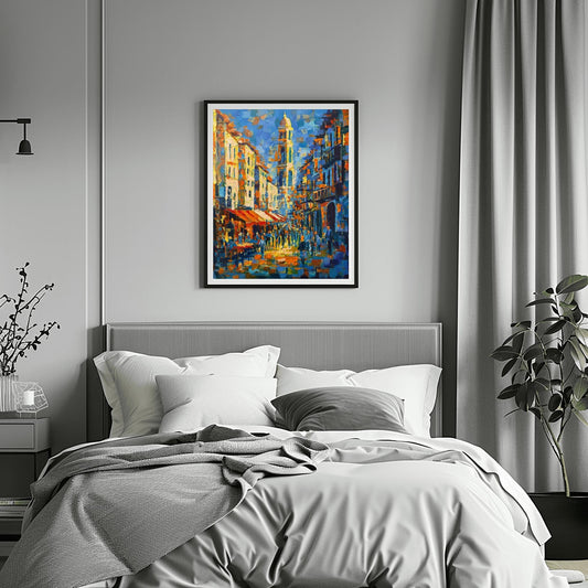 Alicante – Reproduction of an expressionist landscape painted on canvas with acrylics - Digital Download