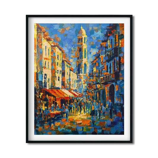 Alicante – Reproduction of an expressionist landscape painted on canvas with acrylics - Digital Download
